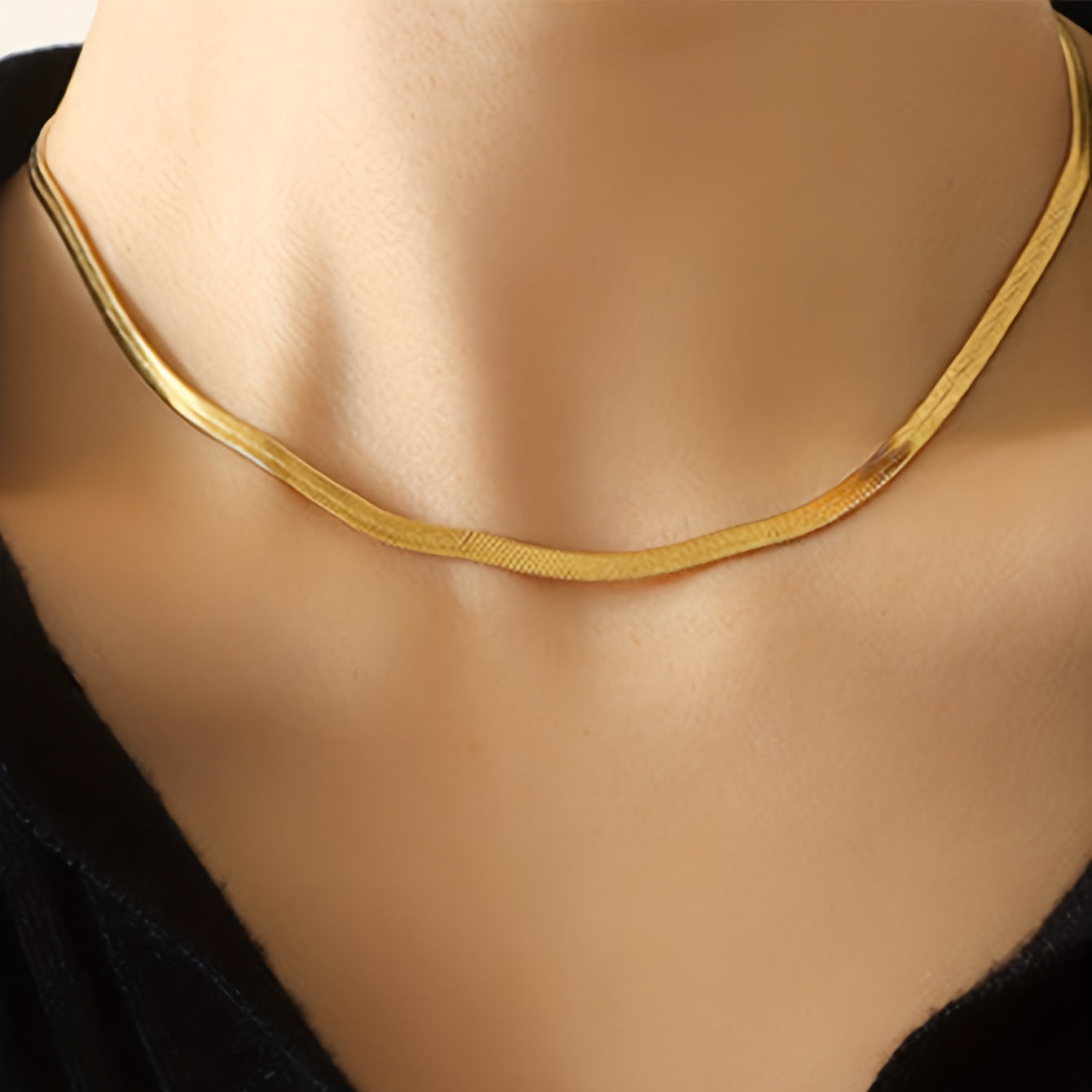 18K Gold-Plated Stainless Steel Snake Chain Necklace