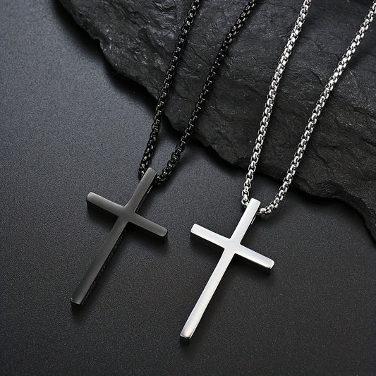 Titanium Steel Cross Necklace for Men and Women