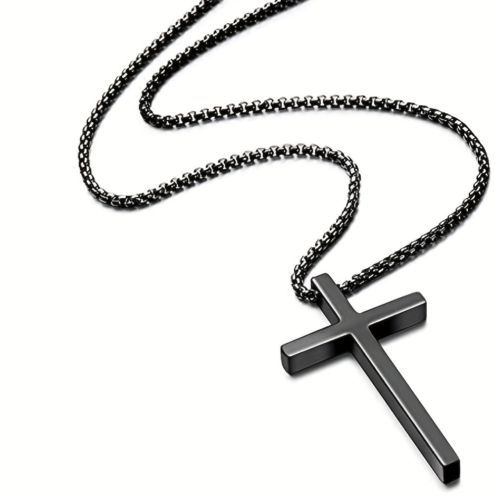 Titanium Steel Cross Necklace for Men and Women