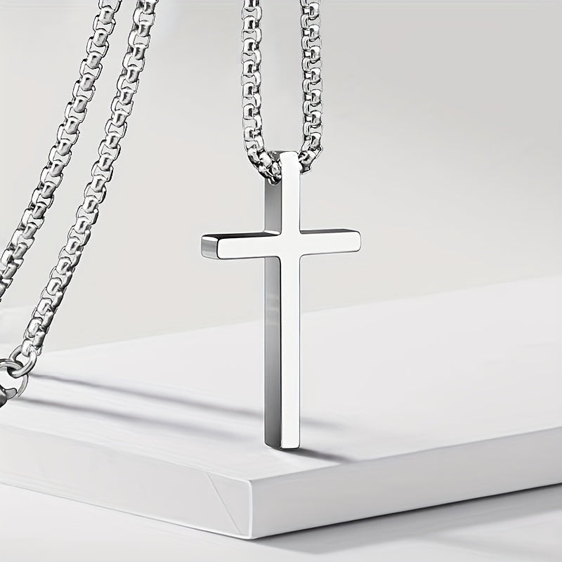 Titanium Steel Cross Necklace for Men and Women