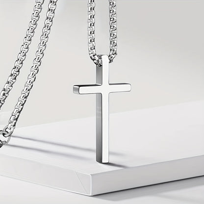 Titanium Steel Cross Necklace for Men and Women