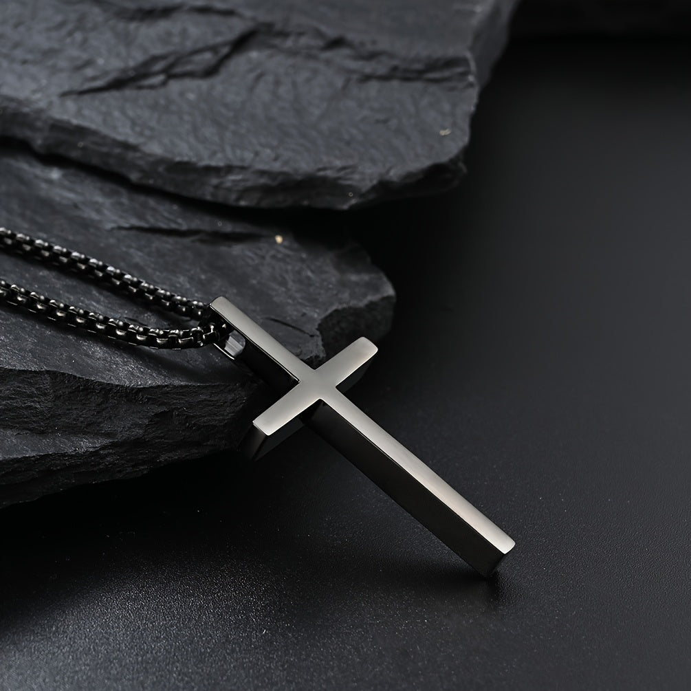 Titanium Steel Cross Necklace for Men and Women