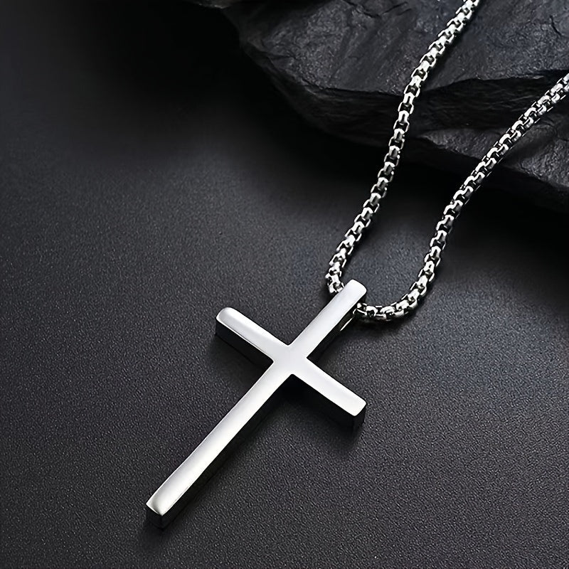 Titanium Steel Cross Necklace for Men and Women