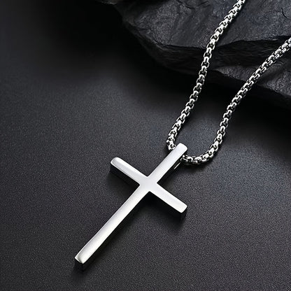 Titanium Steel Cross Necklace for Men and Women