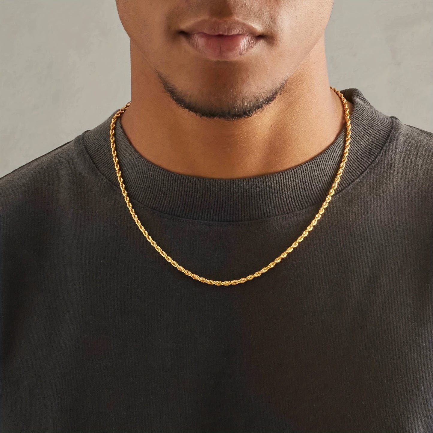 Stainless Steel Rope Chain Necklace for Hip Hop Style