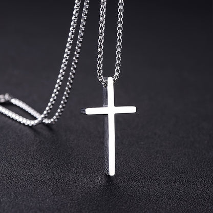 Titanium Steel Cross Necklace for Men and Women