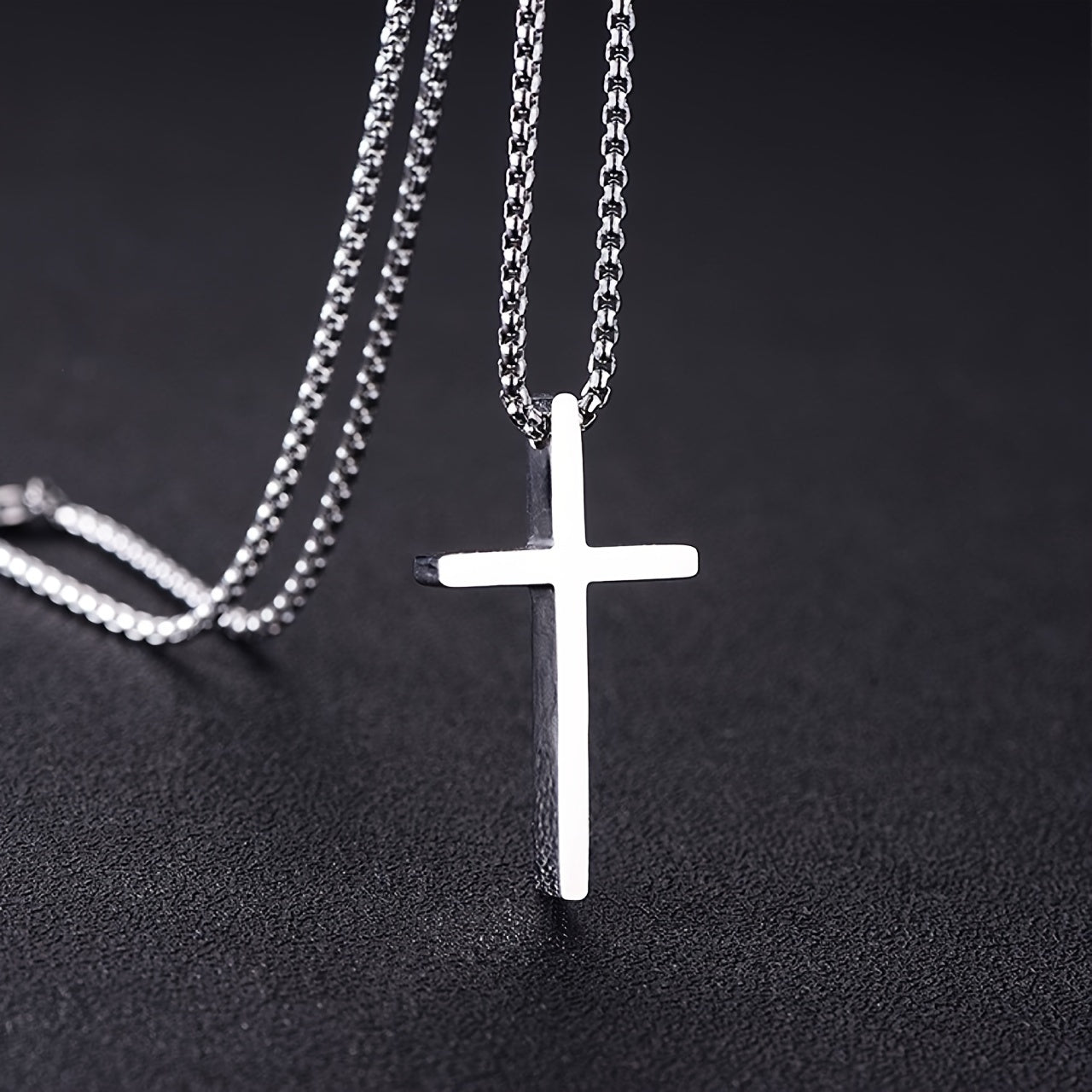 Titanium Steel Cross Necklace for Men and Women