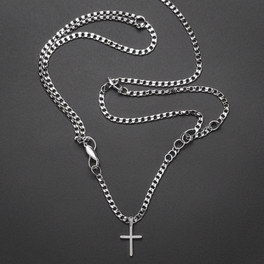 Men's Silver Cross Necklace