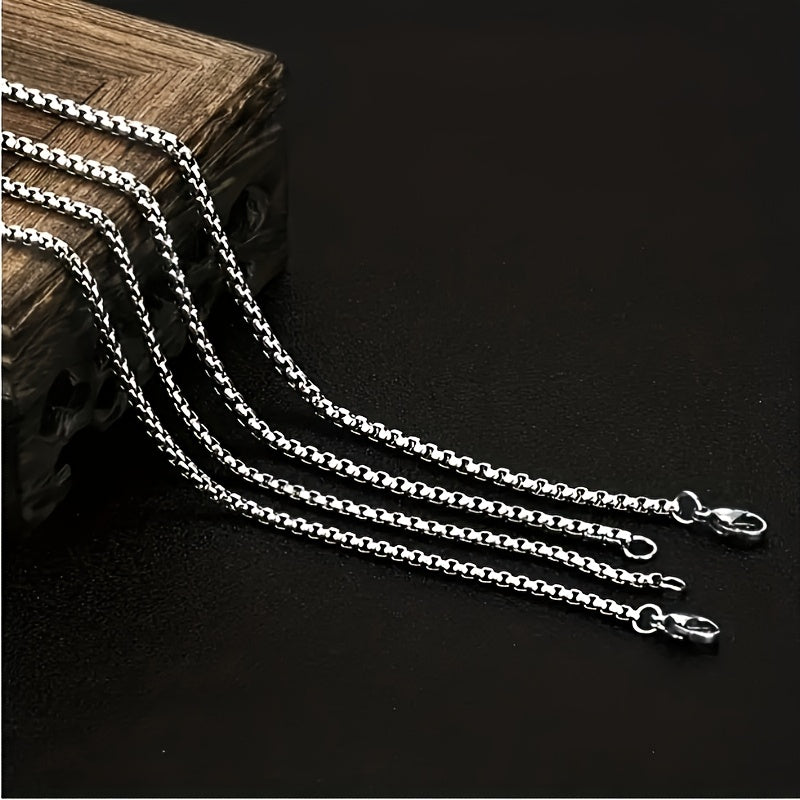 Title Output: Stainless Steel Square Pearl Necklace for Men and Women