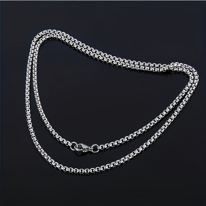 Title Output: Stainless Steel Square Pearl Necklace for Men and Women