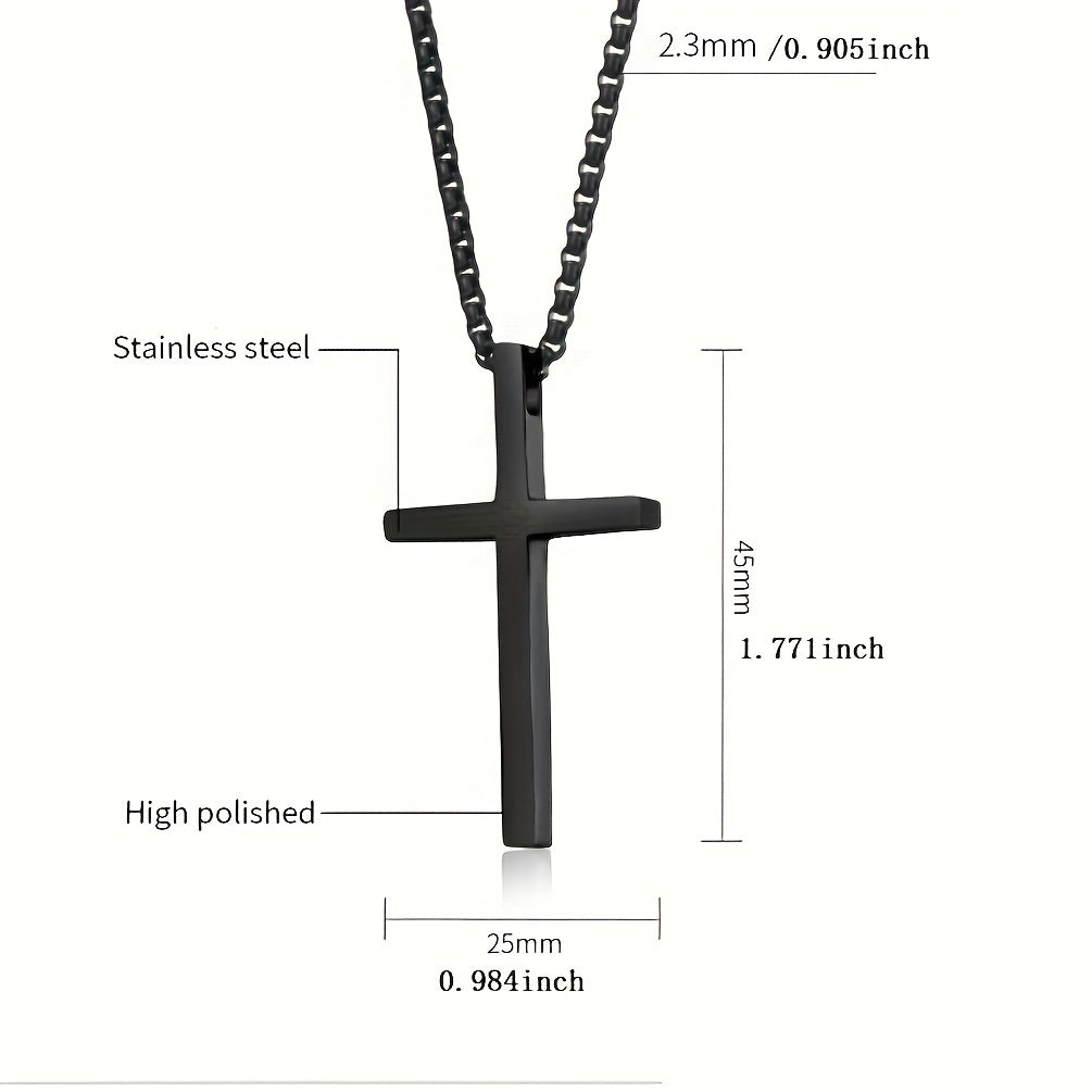 Titanium Steel Cross Necklace for Men and Women