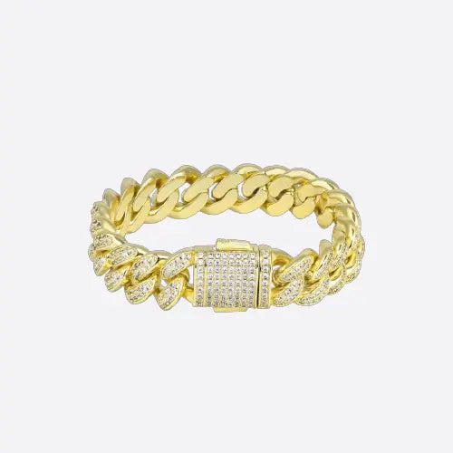 12mm Iced Cuban Link Bracelet