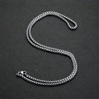 Title Output: Stainless Steel Square Pearl Necklace for Men and Women