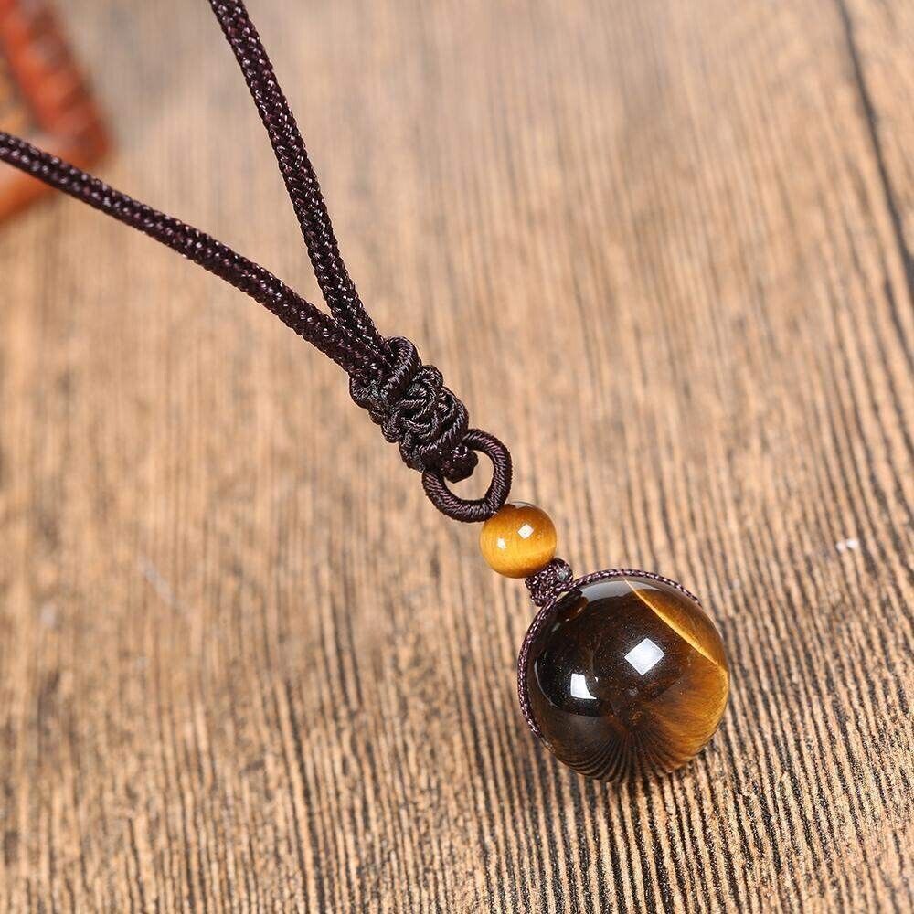 Red Tiger's Eye 16mm Bead Pendant 18in Necklace