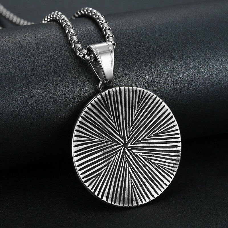 Stainless Steel Egyptian Eye of Horus Pendant 24in Necklace