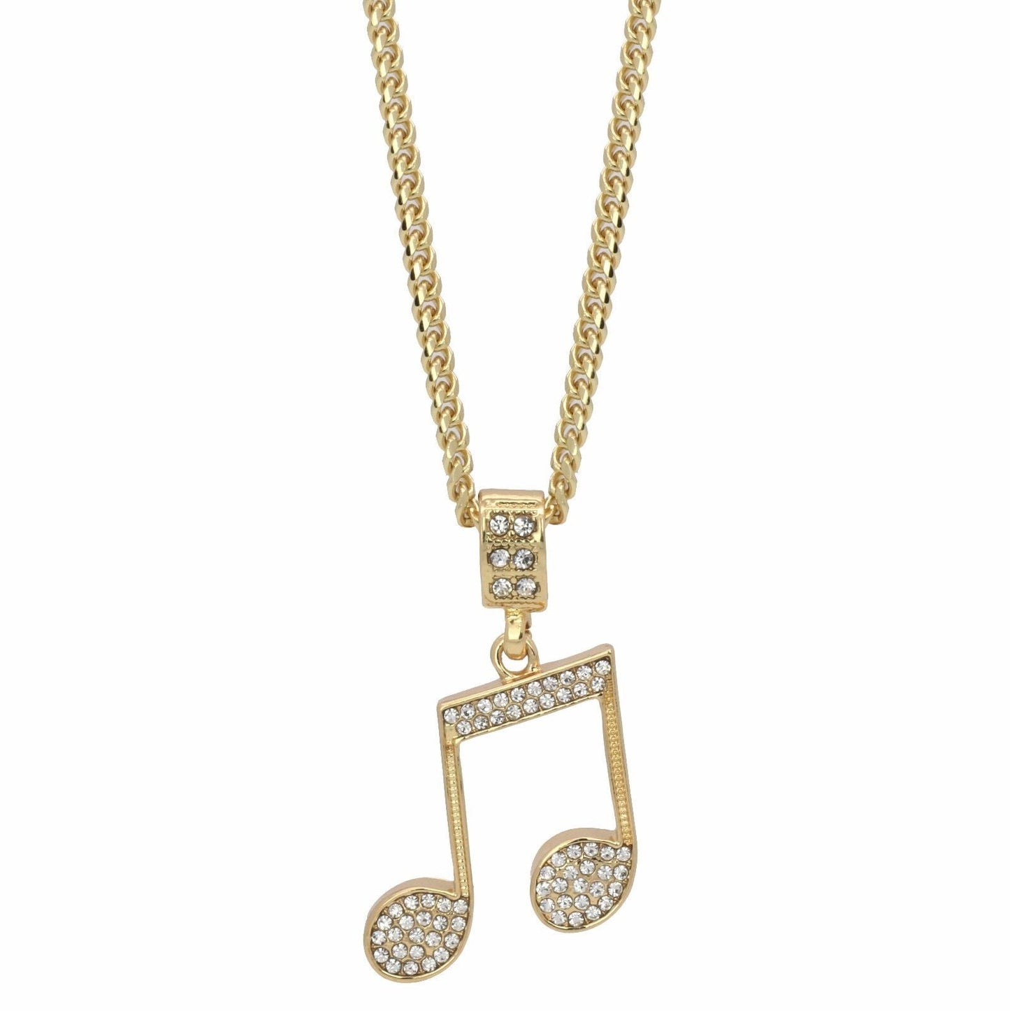 14K Gold Plated Music Note Pendant 24in Necklace