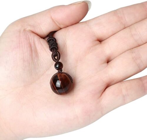 Red Tiger's Eye 16mm Bead Pendant 18in Necklace